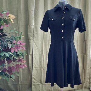 Black Knit A-Line Dress